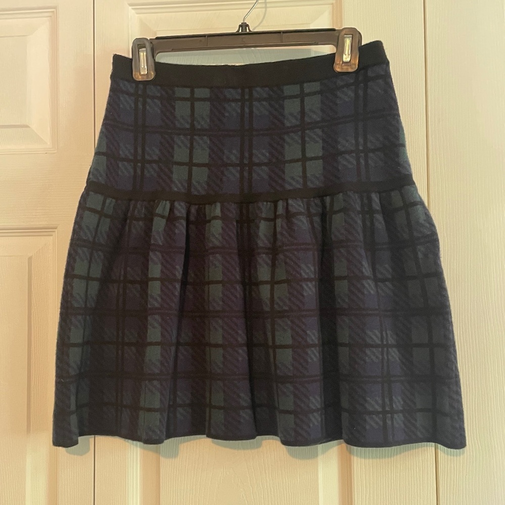 Like New CYNTHIA ROWLEY Plaid Wool Skirt Size Medium
